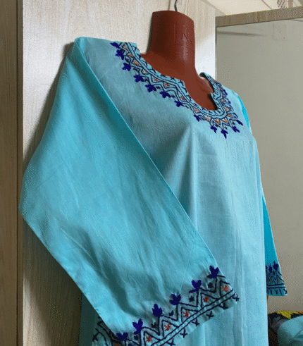 Chickankari Dress for Women - Blue